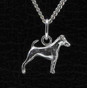 Zilveren Fox terrier gladhaar ketting hanger - klein, Sieraden, Tassen en Uiterlijk, Kettinghangers, Verzenden