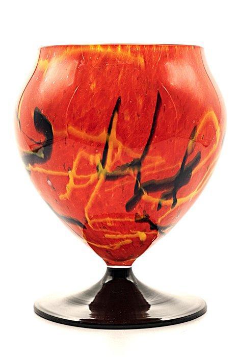 Kralik Art Deco Spatter Glass Vase 1920 - Vaas - Glas, Antiek en Kunst, Antiek | Glas en Kristal