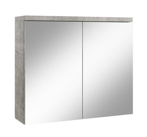 Badkamerkast Toledo 80 x 20 x 60 cm Beton Grijs Spiegelkast, Huis en Inrichting, Badkamer | Badkamermeubels, Nieuw, Spiegelkast
