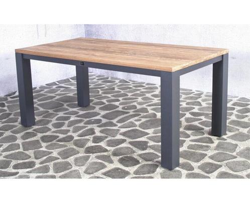 Industriële TEAK tuintafel met aluminium onderstel 180x90 -, Tuin en Terras, Tuintafels, Nieuw, Ophalen of Verzenden