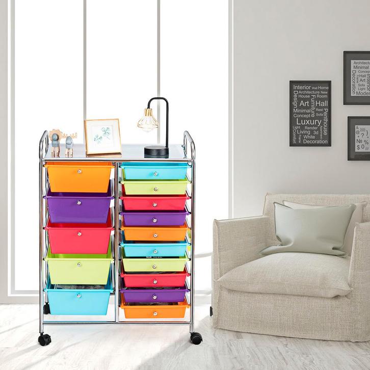 2dekans | Coast -trolleys met 15 stapelbare laden, Huis en Inrichting, Kasten | Overige, Zo goed als nieuw, Ophalen of Verzenden