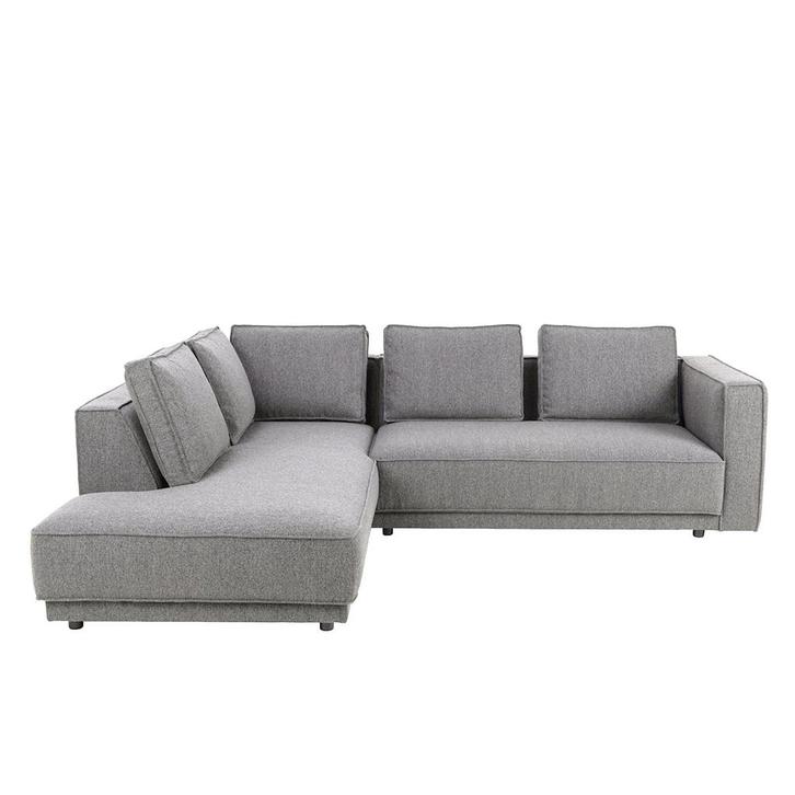 *WOONWINKEL* Hoekbank Grijs Boucle Hoek Links, Huis en Inrichting, Banken | Bankstellen, Nieuw, Verzenden