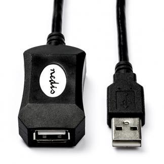 Actieve USB verlengkabel | 5 meter | USB 2.0 (100% koper), Computers en Software, Pc- en Netwerkkabels, Nieuw, Verzenden