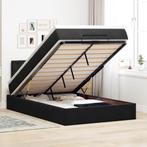 vidaXL Bed poef met matras 120x190 cm fluweel zwart, Verzenden, Zwart, Nieuw, 190 cm of minder