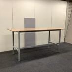 Sta-tafel, werktafel (bxd) 241x87 cm, havanna blad - grijze, Gebruikt, Ophalen of Verzenden