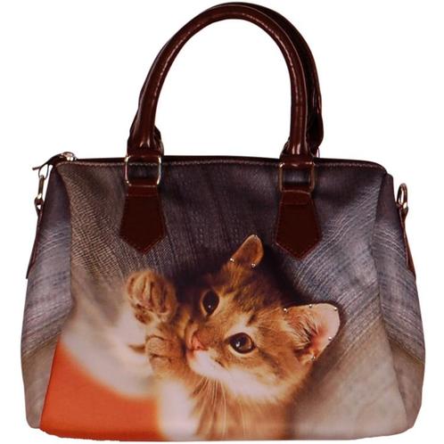 Handtas kitten NIEUW, Sieraden, Tassen en Uiterlijk, Tassen | Damestassen, Bruin, Nieuw, Ophalen of Verzenden