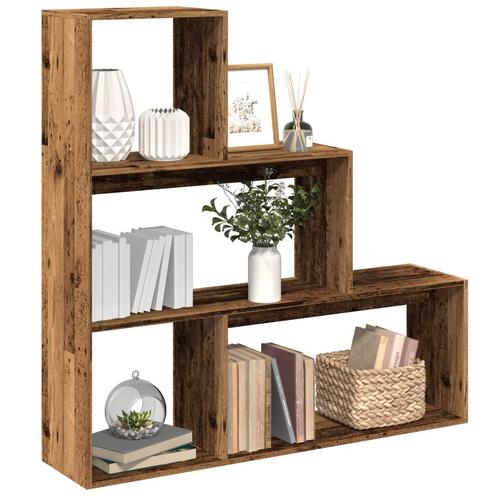 vidaXL Kamerscherm / boekenkast 3-laags 123x29x123 cm hout, Huis en Inrichting, Kasten | Boekenkasten, Nieuw, Overige houtsoorten