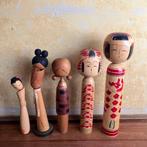 Vintage Kokeshi-poppen (set van 5) - Hout - Shigeru