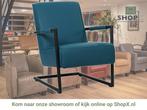 Leren fauteuil Lodge - Toledo Turquoise (blauw), Industrieel, Modern, Scandinavisch, Nieuw, Ophalen of Verzenden, 50 tot 75 cm