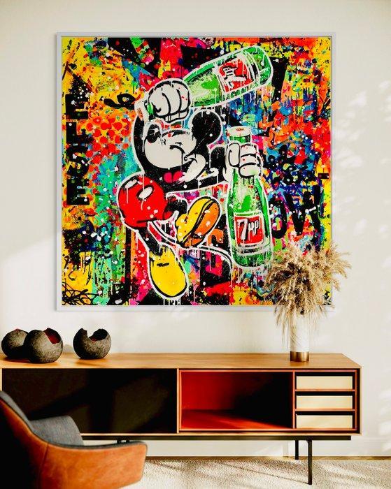 Mikko - Mickey Mouse 7up Lover - XL (No reserve price!), Antiek en Kunst, Kunst | Schilderijen | Modern
