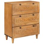 vidaXL Dressoir met lade Lichtbruin 60 x 33 x 75 cm massief, Huis en Inrichting, Kasten | Overige, Verzenden, Nieuw