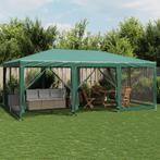 vidaXL Partytent met 10 mesh zijwanden 6x4 m HDPE groen, Verzenden, Nieuw