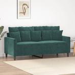 vidaXL Tweezitsbank 140 cm fluweel donkergroen, Verzenden, 150 tot 200 cm, Stof, Nieuw