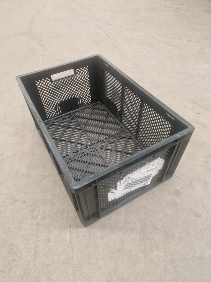 Stapelbare krat 600x400x270mm geperforeerd 55L zwart PP-R,, Doe-het-zelf en Verbouw, Overige Doe-het-zelf en Verbouw, Gebruikt