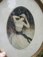 Paire dAquatintes signées. Signature inconnue vers 1925 -
