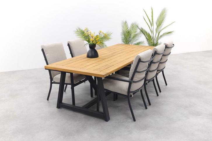 GI Sergio/Noah tuinset -7-delig, Tuin en Terras, Tuinsets en Loungesets, Tuinset, Nieuw, Hout, Verzenden