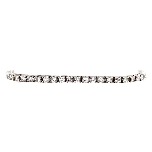 Witgouden vintage tennisarmband met diamant 17.5 cm 14 krt, Sieraden, Tassen en Uiterlijk, Armbanden, Nieuw, Ophalen of Verzenden