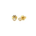 Gouden solitair oorstekers met diamant 14 krt* nieuw, Sieraden, Tassen en Uiterlijk, Oorbellen, Goud, Goud, Zo goed als nieuw