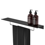 Planchet met handdoekrek Geesa Leev 60 cm RVS Zwart, Ophalen of Verzenden, Nieuw, Bad