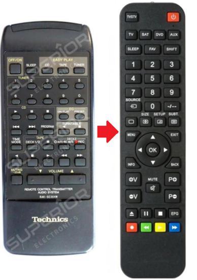 Technics RAK-SC301X | RAK-SA301X | RAK-SC304W afstandsbed..., Audio, Tv en Foto, Afstandsbedieningen, Verzenden