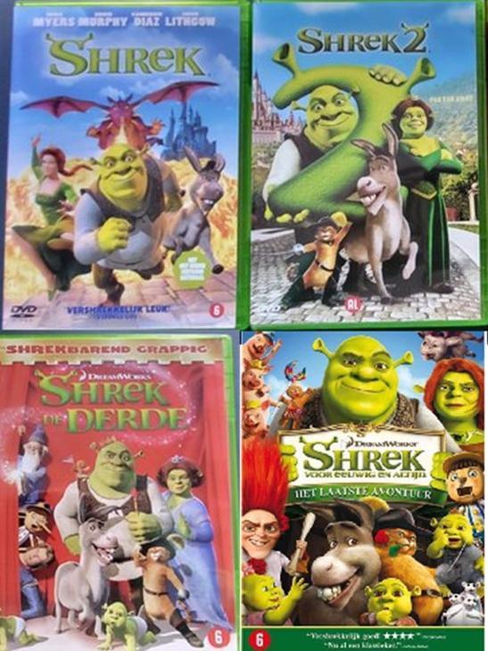 Shrek 1 - 2 - 3 - 4 DVD + Kerst & 3D, Cd's en Dvd's, Dvd's | Tekenfilms en Animatie, Verzenden