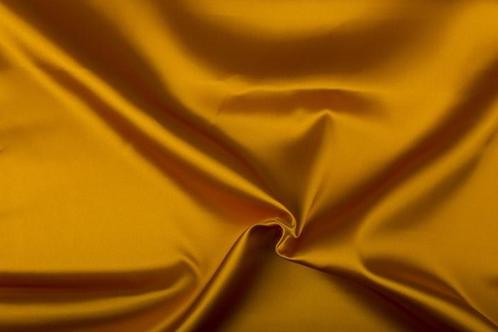 Glanzende stof goudgeel - Satijn stof 50m op rol, Hobby en Vrije tijd, Stoffen en Lappen, 200 cm of meer, Nieuw, 120 cm of meer