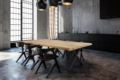 Woodcraft Fabrio eikenhout Tafel Edgy X-poten 200x95, Huis en Inrichting, Overige Huis en Inrichting, Ophalen of Verzenden