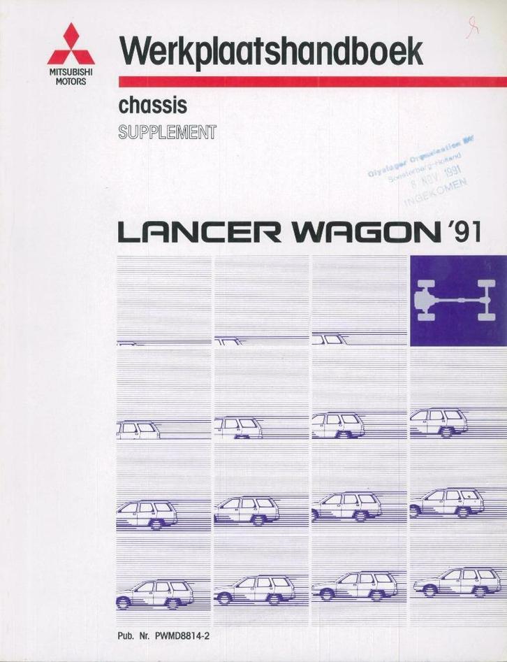 Mitsubishi Lancer Wagon &#39;91 chassis werkplaatshandboek, Auto diversen, Handleidingen en Instructieboekjes, Verzenden