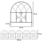 TRUUSK Decoratief Stalen Tuinhek 300 cm x 70 cm - Bovenboog, Verzenden, Nieuw