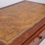 Sidetable of kleine schrijftafel met 2 laden en groenbruin l, Antiek en Kunst, Ophalen of Verzenden