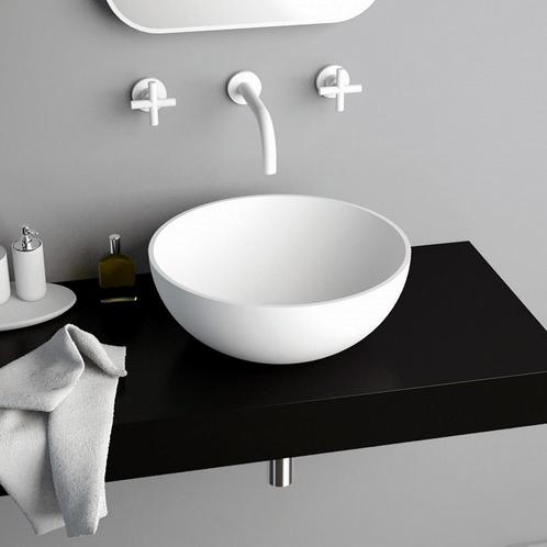 Opbouw Waskom Ideavit Solidthin 32x32x12.5 cm Solid Surface, Doe-het-zelf en Verbouw, Sanitair, Overige typen, Nieuw, Ophalen of Verzenden