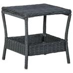 vidaXL Tuintafel 45x45x46,5 cm poly rattan donkergrijs, Verzenden, Nieuw