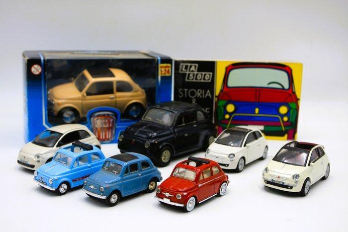 1:43 - Modelauto (9) - 9x Fiat 500+ Book, Hobby en Vrije tijd, Modelauto's | 1:5 tot 1:12