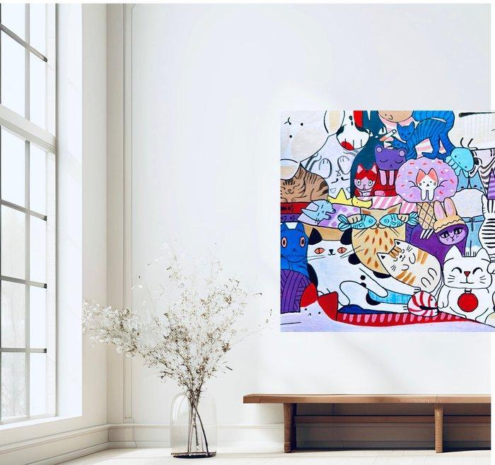 limen - XXL Nine lives, Antiek en Kunst, Kunst | Schilderijen | Modern