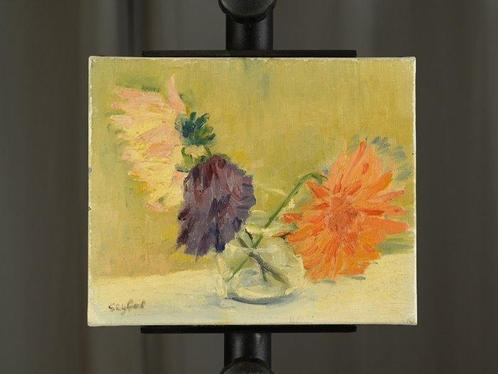 Lyne Seybel (1919-2009) - Dalhias, Antiek en Kunst, Kunst | Schilderijen | Klassiek