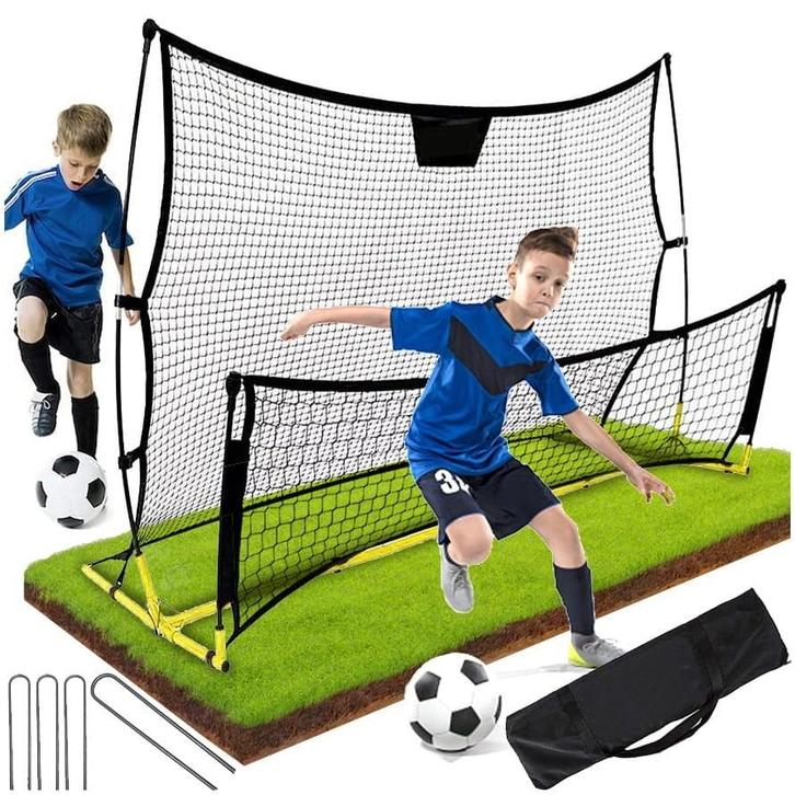 Geel/Zwart Voetbaldoel Rebounder - retourdeal - Teamtrain..., Sport en Fitness, Voetbal, Nieuw, Set, Ophalen of Verzenden
