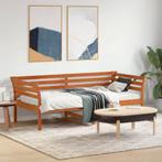 vidaXL Bedbank zonder matras wasbruin 75x190 cm massief, Eenpersoons, Bruin, Verzenden, Nieuw