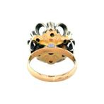 Gouden vintage ring met saffier en roosdiamant 14 kt/925, Ophalen of Verzenden, Nieuw