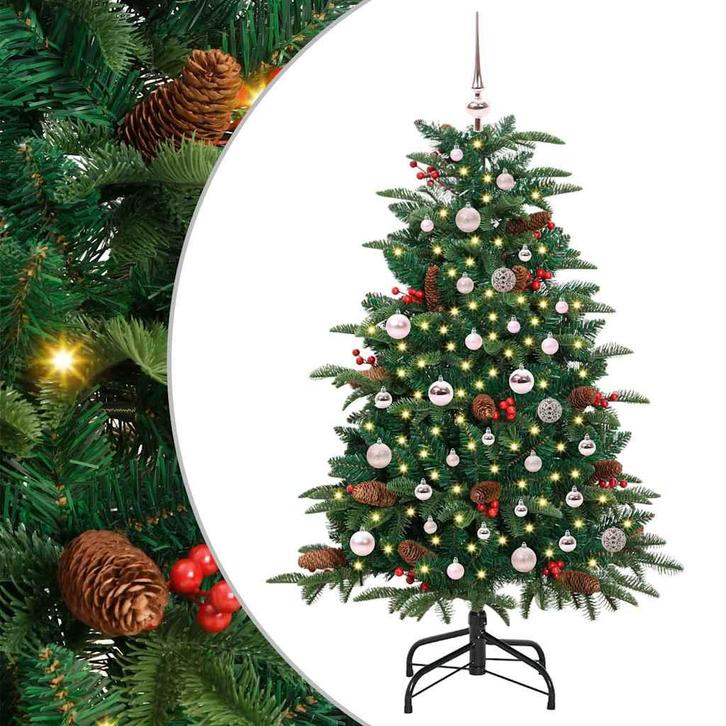 vidaXL Kunstkerstboom Groen 150 cm PVC en Metaal en Plastic, Diversen, Kerst, Nieuw, Verzenden