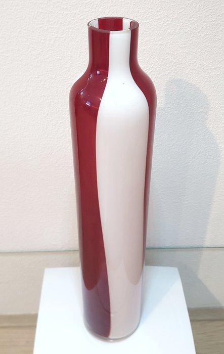 Vintage 80s Handmade Mouthblown Full Glass Vase-Carafe, Antiek en Kunst, Antiek | Glas en Kristal