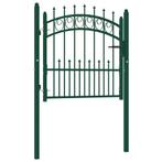 vidaXL Poort met speerpunten 100x100 cm staal groen, Tuin en Terras, Verzenden, Nieuw