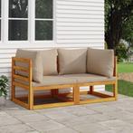 vidaXL Hoekbanken 2 st sectioneel met taupe kussens massief, Verzenden, Nieuw, Hardhout