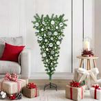 vidaXL Opwaartse Kunstkerstboom met Ballenset Groen 120 cm, Verzenden, Nieuw