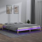 vidaXL Bedframe LED massief hout 160x200 cm, Huis en Inrichting, Slaapkamer | Bedden, Bruin, Verzenden, 200 cm, 160 cm