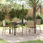 vidaXL Tuin Eetset 5 pcs Beige Poly riet, Tuin en Terras, Verzenden, Nieuw, Rotan