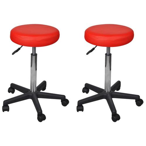vidaXL Kantoorkrukken 2 st 35,5x84 cm kunstleer rood, Huis en Inrichting, Bureaus, Nieuw, Verzenden