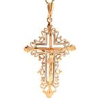 Roségouden kruis hanger 14 krt, Ophalen of Verzenden, Nieuw