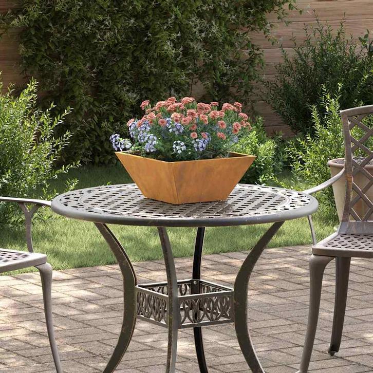 vidaXL Tuin Kom Plantenbak Roestig 35 x 35 x 15 cm, Tuin en Terras, Bloembakken en Plantenbakken, Minder dan 60 cm, Nieuw, Metaal