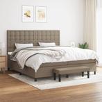 vidaXL Boxspring met matras stof taupe 200x200 cm, Verzenden, Overige maten, 200 cm, Stof