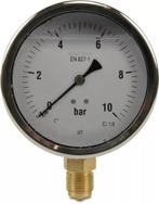 Profec manometer met onderaansluiting, glycerinevulling, Doe-het-zelf en Verbouw, Meetapparatuur, Verzenden, Nieuw